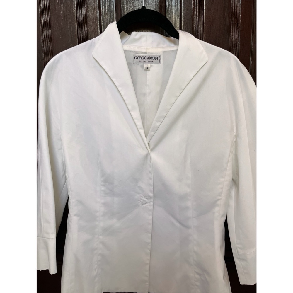 Giorgio Armani White Collared Work Shirt